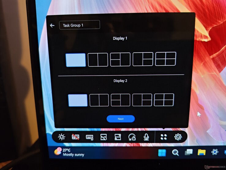 L'interface de gestion des fenêtres du Zenbook. (Image : Notebookcheck)