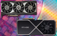 La carte RX 7900 XT pourrait surpasser la RTX 4090 grâce à sa nouvelle microarchitecture. (Source de l&#039;image : AMD (6900 XT)/Nvidia (RTX 3090)/Unsplash - édité)