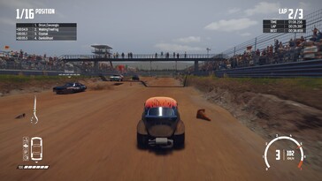 Sur la photo : une capture d'écran du jeu Wreckfest.