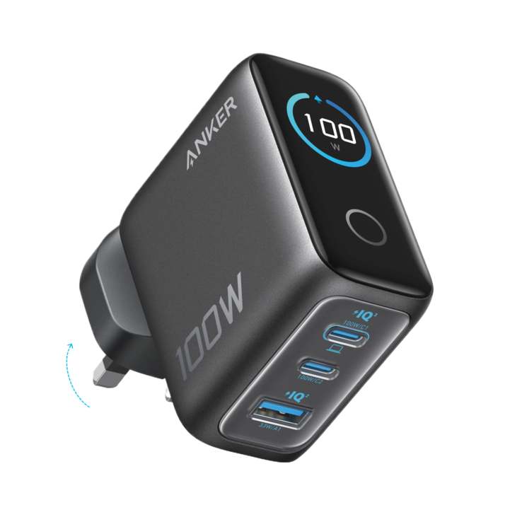 Le chargeur Anker (100W, 3 ports, Smart Display). (Source de l'image : Anker)