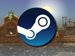 Une image représentant le logo Steam et le jeu Kingdom: New Lands, actuellement proposé avec une réduction de 90 %.