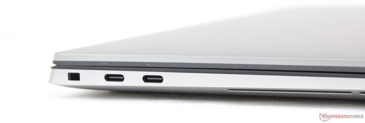 À gauche : Verrouillage noble, 2 ports USB 3.2 Gen 2 Type-C avec Thunderbolt 4, Power Delivery et DisplayPort