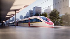 Rendu d'une rame Vinspeed par Siemens Mobility. Le train utilisera la plate-forme Velaro Novo
