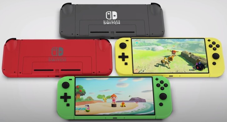 Consoles conceptuelles Switch 2 en quatre couleurs. (Image source : ZONEofTECH)