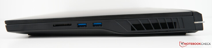 Droite : Lecteur de cartes (SD/SDHC/SDXC), 2x USB-A 3.2 Gen 1