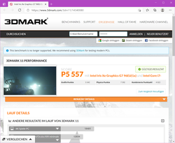 3DMark 11 après le test de stress