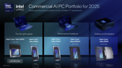 Des stations de travail mobiles plus efficaces à l'horizon : Intel lance les CPU Arrow Lake pour les ordinateurs portables professionnels (photo : présentation de la nouvelle gamme Intel pour les entreprises, source d'image : Intel)