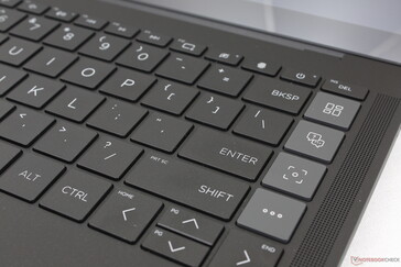 Les touches spéciales MyHP sont d'une couleur plus claire que le reste du clavier. Notez le bouton dédié aux empreintes digitales au lieu d'un bouton combiné d'alimentation et d'empreintes digitales
