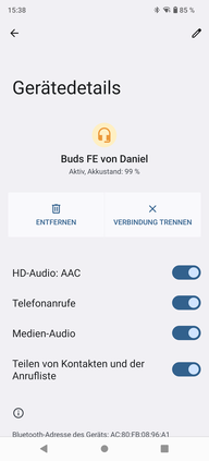 Paramètres Bluetooth sur les smartphones non Samsung