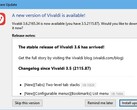 Notification de mise à jour du navigateur Vivaldi 3.6 (Source : Own)