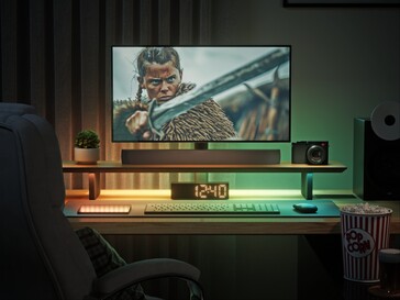 Support d'écran LED intelligent avec éclairage d'ambiance pour regarder des films.