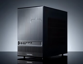 Vue de face du PC de bureau compact DeskOne A1.