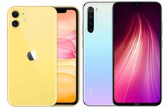 L&#039;iPhone 11 et le Redmi Note 8 Pro ont été expédiés par millions. (Source de l&#039;image : Apple/Xiaomi - édité)