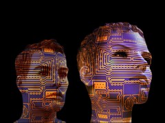 Visages humains avec des circuits symbolisant l'intelligence artificielle (Source de l'image : Gerd Altmann de Pixabay)