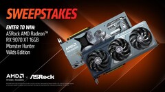 AMD offre la Radeon RX 9070 XT sur le thème de Monster Hunter Wilds (source d&#039;image : AMD on X)