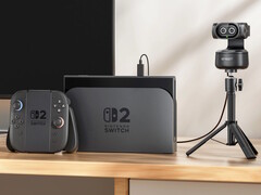 La webcam 4K à double caméra Emeet Pixy suit automatiquement les joueurs de la Nintendo Switch 2 lorsqu'ils se déplacent dans la pièce (Source de l'image : Emeet)