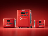 Le Jackery HomePower 2000 Plus v2 Édition Croix-Rouge, le Jackery HomePower 3600 Plus Édition Croix-Rouge et le Jackery HomePower 1000 Plus v2 Édition Croix-Rouge (de gauche à droite)