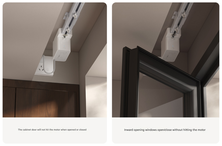 Le rideau intelligent caché Xiaomi Mijia peut être installé près des portes (source d'image : Xiaomi via Google Translate)
