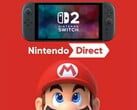 Prochain Nintendo Direct avec la Switch 2 au-dessus de Mario (Image source : Nintendo of America with edits)