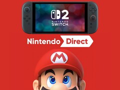 Prochain Nintendo Direct avec la Switch 2 au-dessus de Mario (Image source : Nintendo of America with edits)