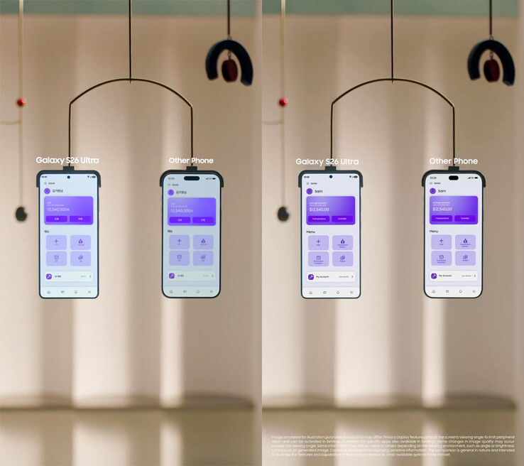 La vidéo promotionnelle de Privacy Display du compte coréen (à gauche) et du compte malaisien (à droite)
