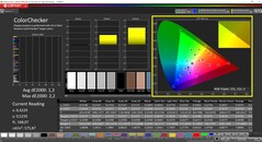 CalMAN ColorChecker calibré (espace colorimétrique cible : AdobeRGB)