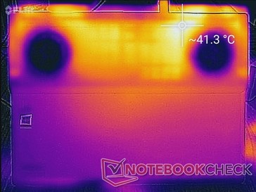 Legion Y730-15ICH - Relevé thermique : Sollicitations maximales (au-dessous).