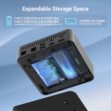 Le mini PC dispose d'un espace pour un second SSD (Image surce : Minix)
