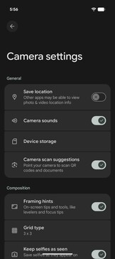 Paramètres de l'appareil photo : Photo