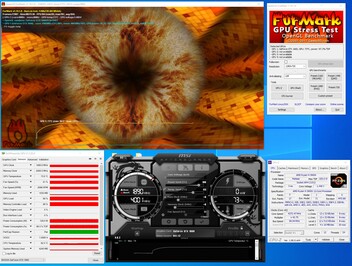 Informations système lors d'un stress test FurMark PT à 100 %.