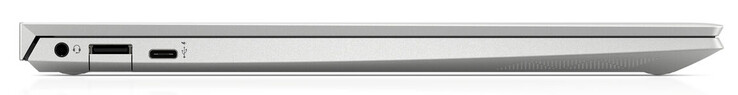 Côté gauche : jack, USB A 3.2 Gen 1, USB C 3.2 Gen 1 (DisplayPort, charge 3.0).