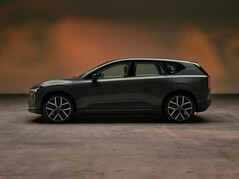 La vue de profil de la nouvelle Volvo EX60 met en valeur les proportions dynamiques de ce SUV électrique haut de gamme.