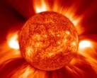 Image d'une éjection de masse coronale capturée par SOHO (Source de l'image : NASA, GSFC, SOHO, et ESA ; recadré)