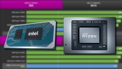 L&#039;Intel Core i7-11800H et l&#039;AMD Ryzen 7 5800H offrent des performances similaires dans CPU-Z. (Image source : Intel/AMD/CPU-Z Validator - édité)