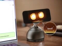 Le Loona DeskMate agrandit l'iPhone avec un petit corps de robot (Image source : Keyi TEch)