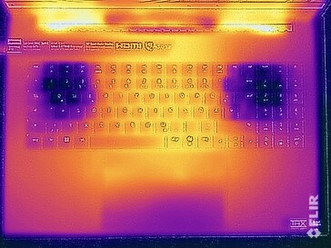 Températures de surface des essais sous contrainte (en haut)