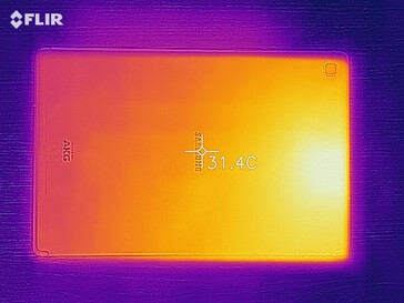 Galaxy Tab S5e - Relevé thermique à l'arrière de l'appareil en cas de sollicitations.