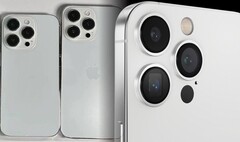 Pas trop de différences entre les répliques de l'iPhone 14 Pro (L) et le concept de l'iPhone 15 Pro (R). (Image source : SonnyDickson & TechnizoConcept - édité)