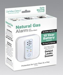 Alarme de gaz naturel DeNova Detect de New Cosmos USA, alimentée par batterie. (Source : New Cosmos USA)