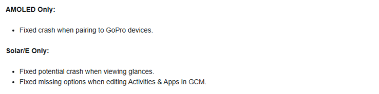 Les notes de mise à jour de la version bêta 10.21 de la smartwatch Garmin Instinct 3. (Source de l'image : Garmin)