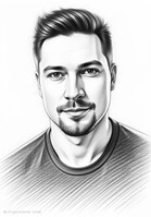 Image générée avec Portrait Studio AI en mode "Sketch".