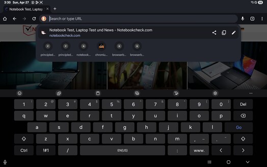 Clavier en mode paysage
