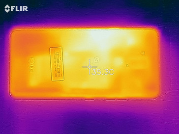 LG G7 ThinQ - Relevé thermique à l'arrière de l'appareil en cas de sollicitations.
