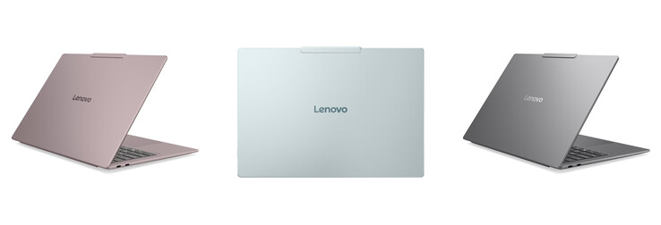 L’IdeaPad Slim 5 Ultra 14IWC11 en coloris Chill Blue, Dreamy Violey et Lowkey Grey.