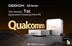 La série GEEKOM QS sera le premier mini PC grand public à être doté d'un SoC Snapdragon X Elite. (Source de l'image : Weibo)