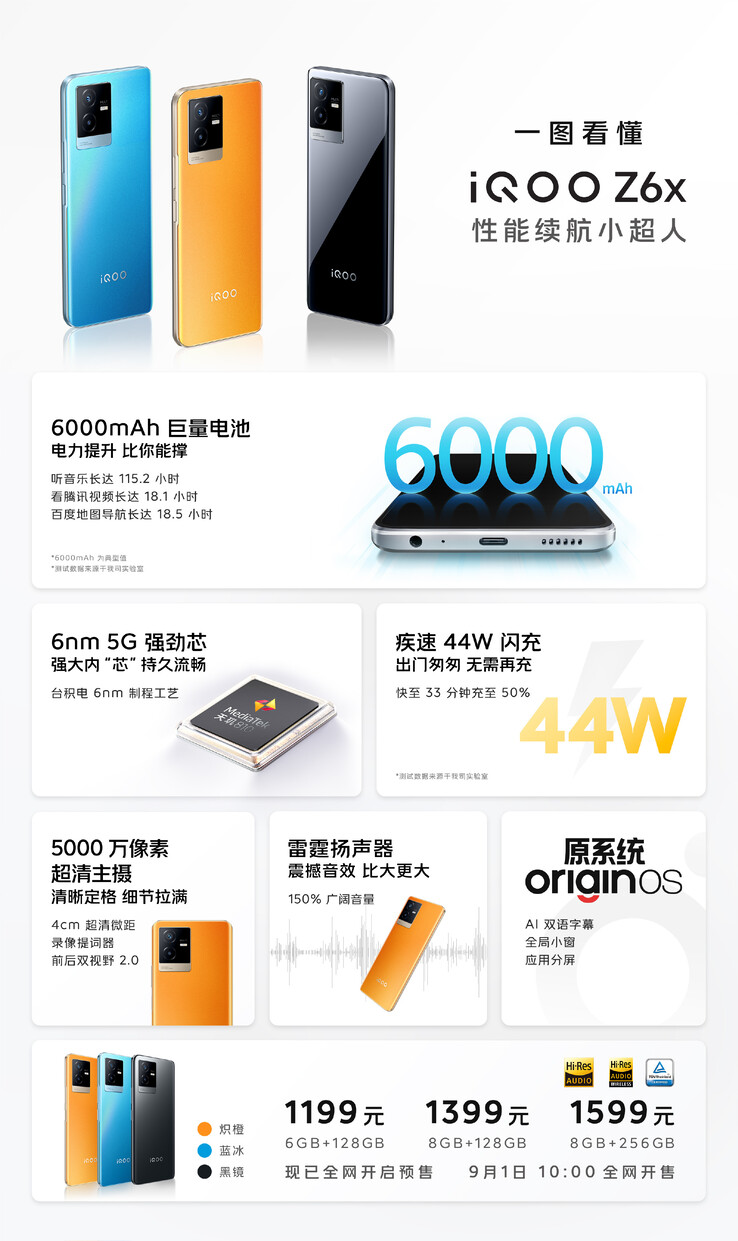 iQOO dévoile le Z6 renouvelé et le nouveau Z6x. (Source : iQOO via Weibo)