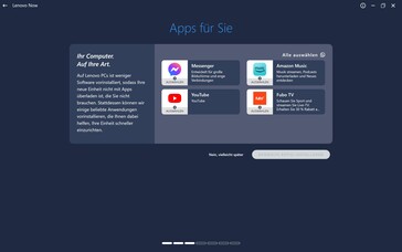 Des applications supplémentaires sont proposées lors de la configuration initiale