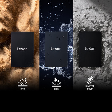Le SSD est renforcé contre la poussière, l'eau et les chutes.
