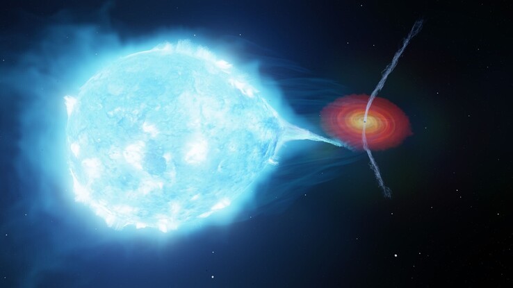Illustration montrant le système Cygnus X-1.