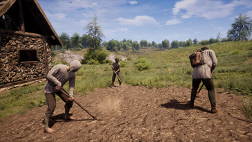 Une image représentant des agriculteurs dans « Medieval Dynasty ».